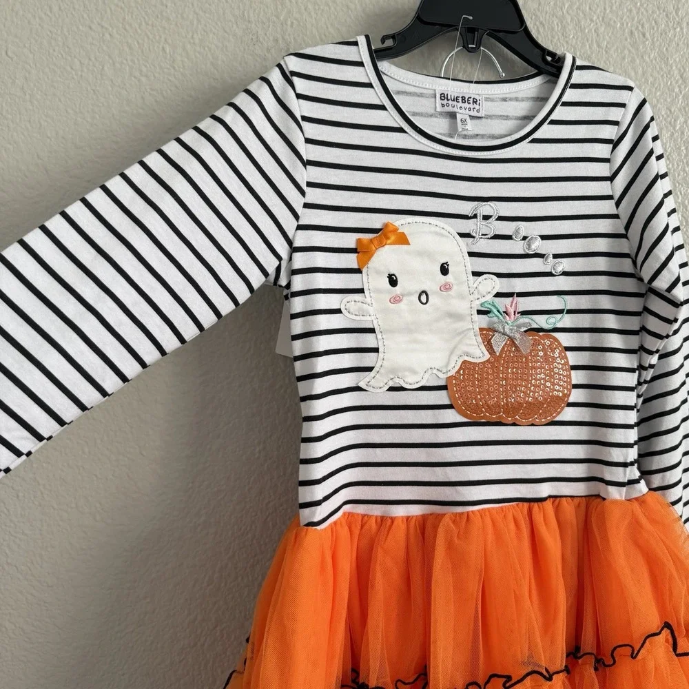 Blueberi Boulevard 6X Halloween Dress Tutu Skirt Leggings Fall Pumpkin New Nwt